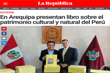 2018_LA REPUBLICA_Arequipa; Book on the Cultural and Natural Heritage of Peru